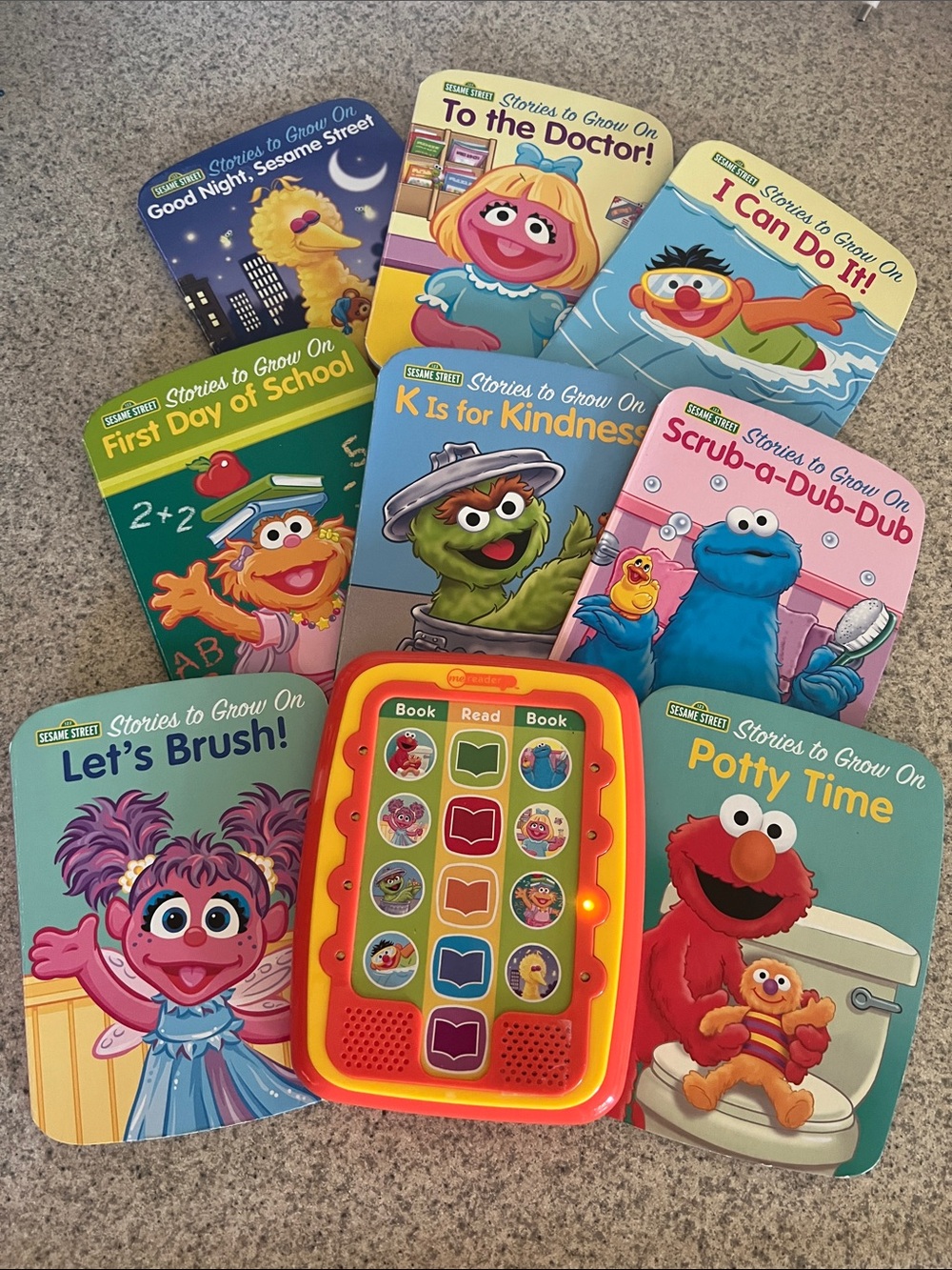 Sesame Street Colorful Board Book Set with Red and Yellow Sound Reader